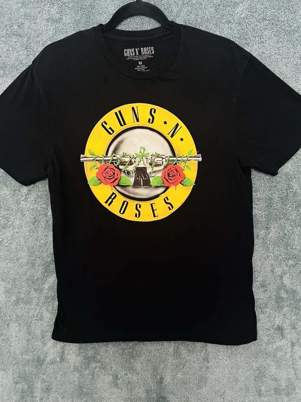 Guns-N-Roses Black Short Sleeve T-Shirt M Cotton Rock Band Merch